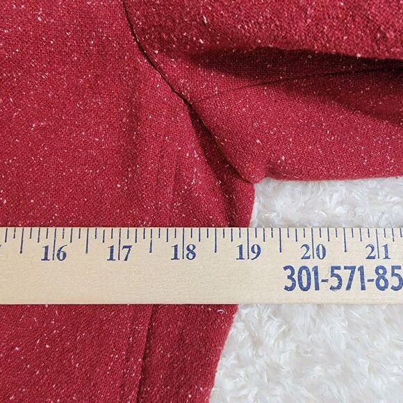Vintage L.L.Bean Womens Blazer Two Way Collar Red Donegal Wool Silk Pockets MP - Picture 15 of 16